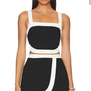 Amanda Uprichard Porsha Black and White Mini Skort and top set . Size Medium